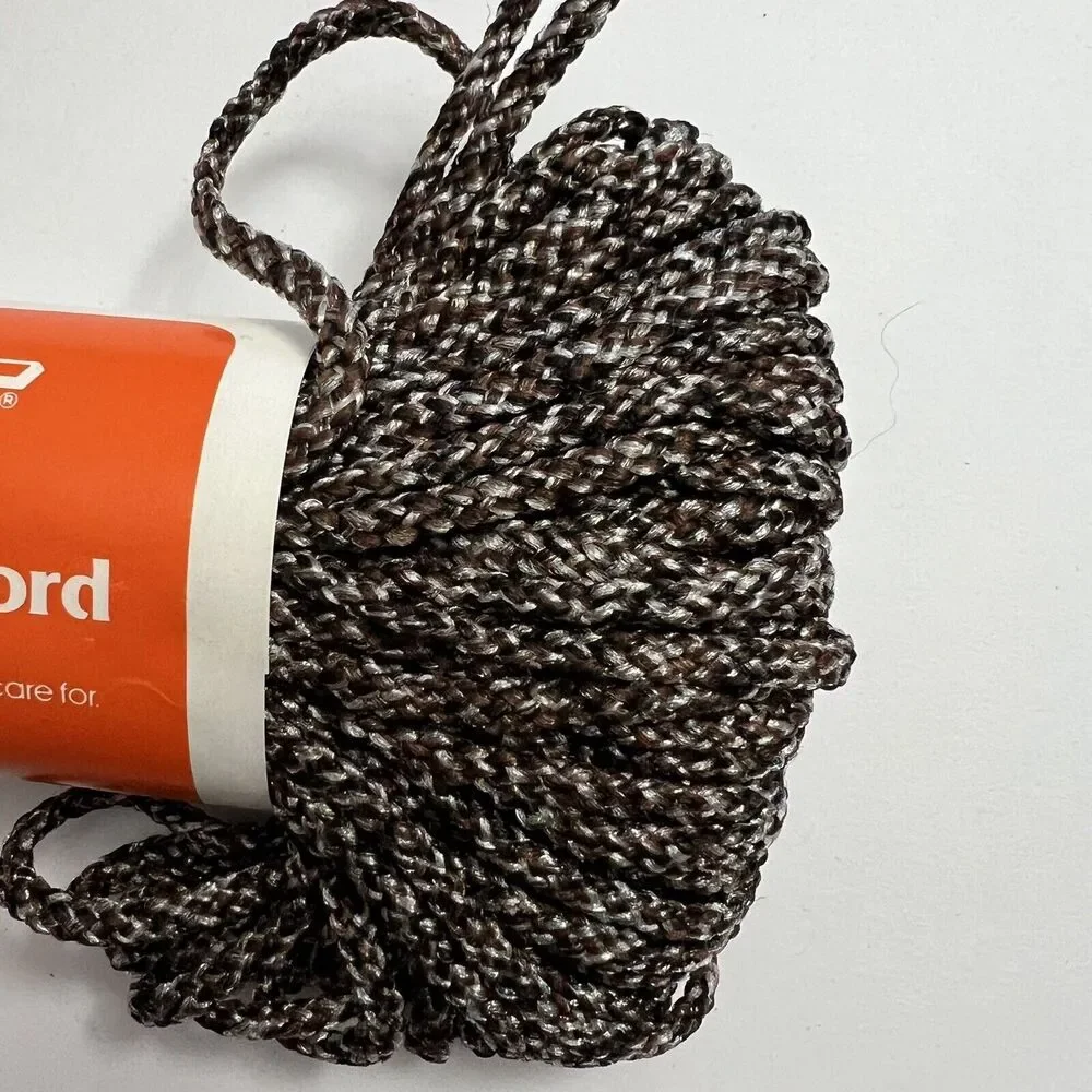 EZ Knot Braided Macrame Cord Polypropylene 3.5mm 50 Yards Brown Black Beige